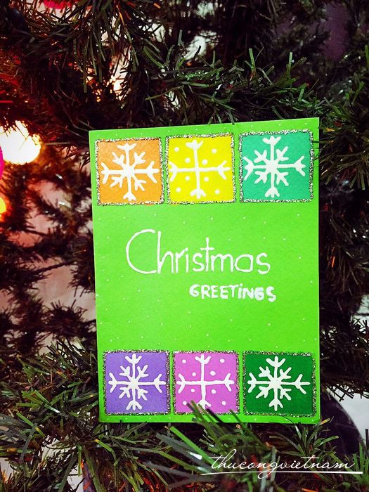 Thiệp Giáng Sinh Christmas Greeting Xanh